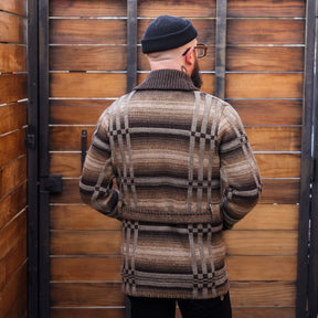 RRL Wool Blend Belted Cardigan Brown Multi