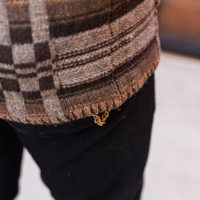 RRL Wool Blend Belted Cardigan Brown Multi
