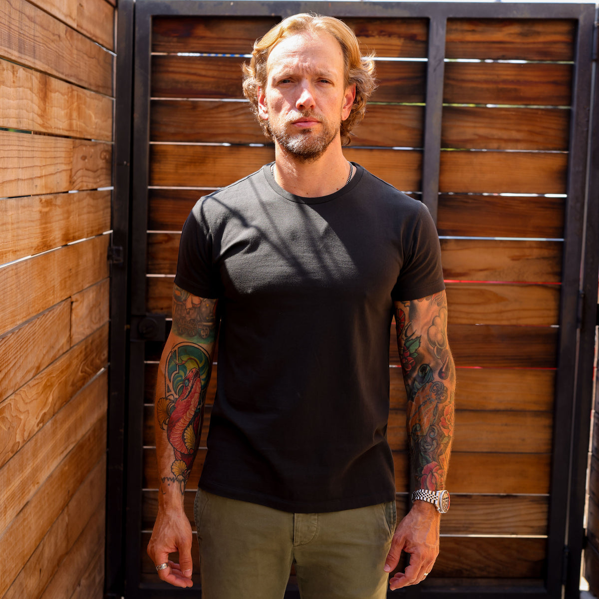 RRL Cotton Jersey Crewneck T-Shirt Faded Black Canvas