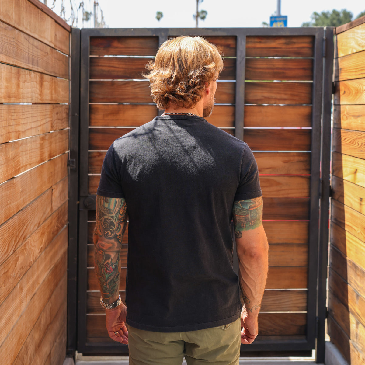 RRL Black Indigo Cotton Crewneck T-Shirt