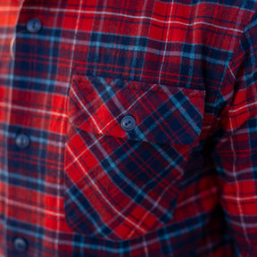 RRL Plaid Brushed Camp Workshirt Red
