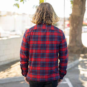 RRL Plaid Brushed Camp Workshirt Red