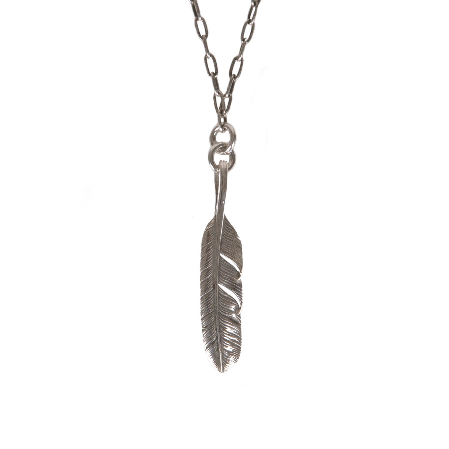 Mt. Hill Silver Sterling Silver Feather Chain Necklace