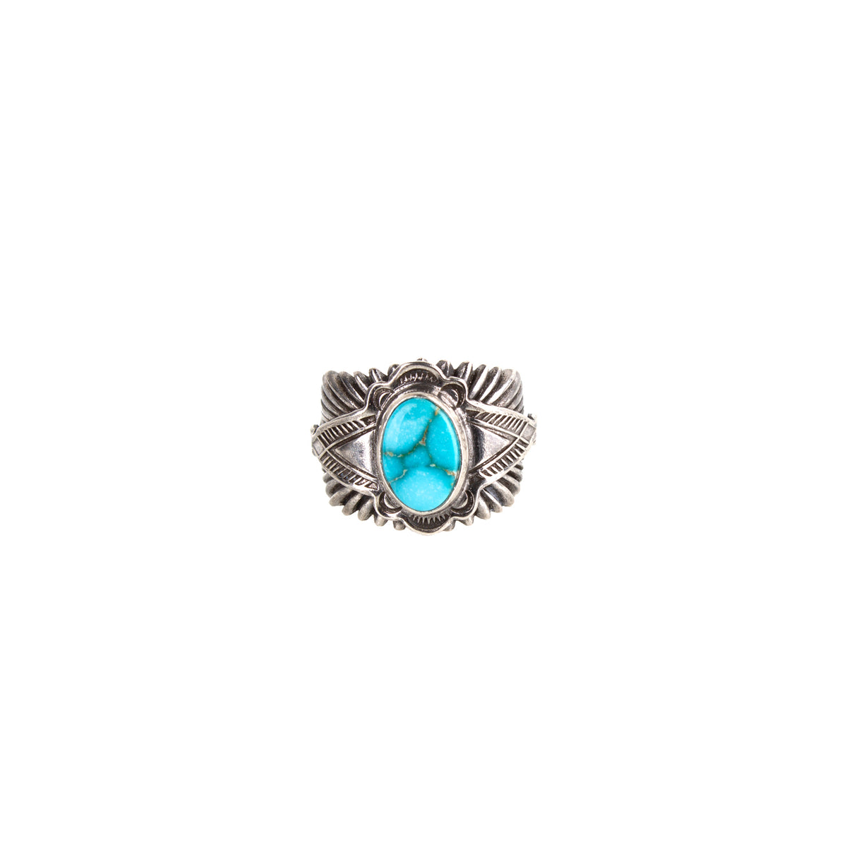 Mt. Hill | Sterling Silver Sunburst Ring Royston Turquoise