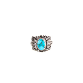 Mt. Hill Silver Sterling Silver Sunburst Ring Turquoise