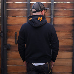 The Flat Head FN-SWP-202 Red Flames Hooded Sweatshirt Black