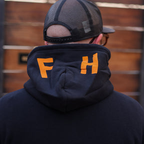 The Flat Head FN-SWP-202 Red Flames Hooded Sweatshirt Black
