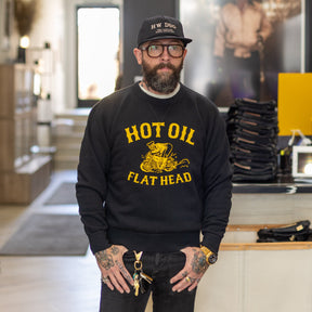 The Flat Head Hot Oil Crewneck Sweatshirt Black FINAL SALE