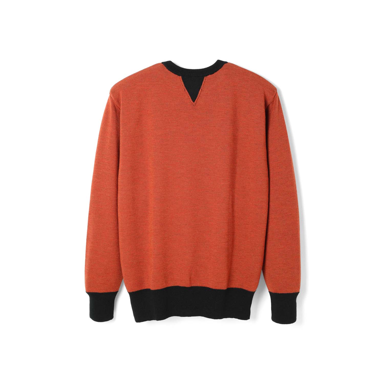 Stevenson Overall Co. V-Gusset Wool Knitted Sweat Shirt Orange FINAL SALE