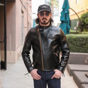 Y'2 Leather HR-01 Horsehide Cross-Zip Single Rider Jacket
