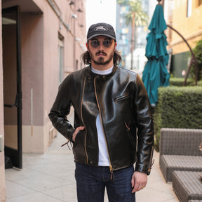 Y'2 Leather HR-01 Horsehide Cross-Zip Single Rider Jacket
