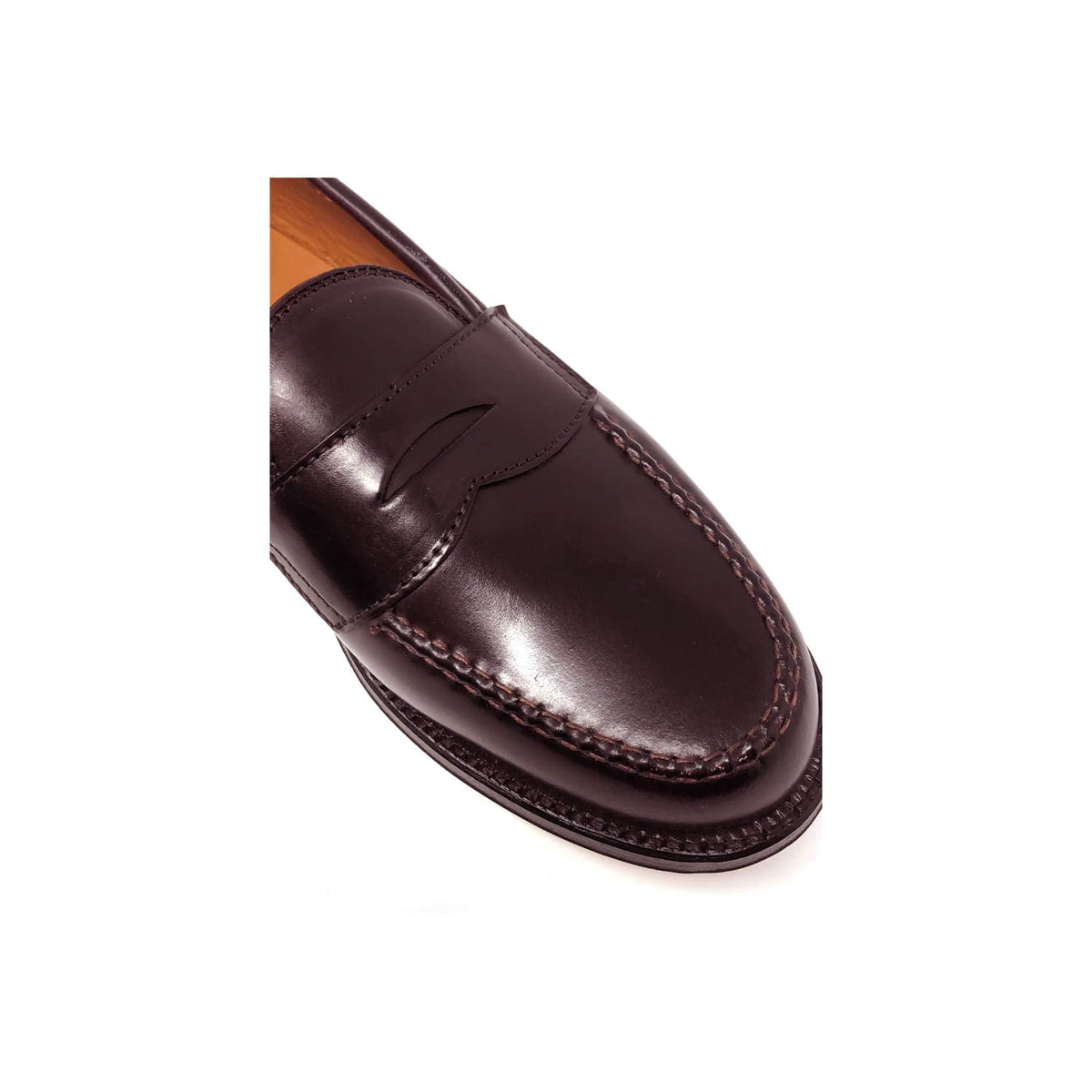 ALDEN Size 6.5 Burgundy Calfskin Leather Handsewn Penny Loafer