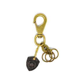 Iron Heart Brass Key Ring Black