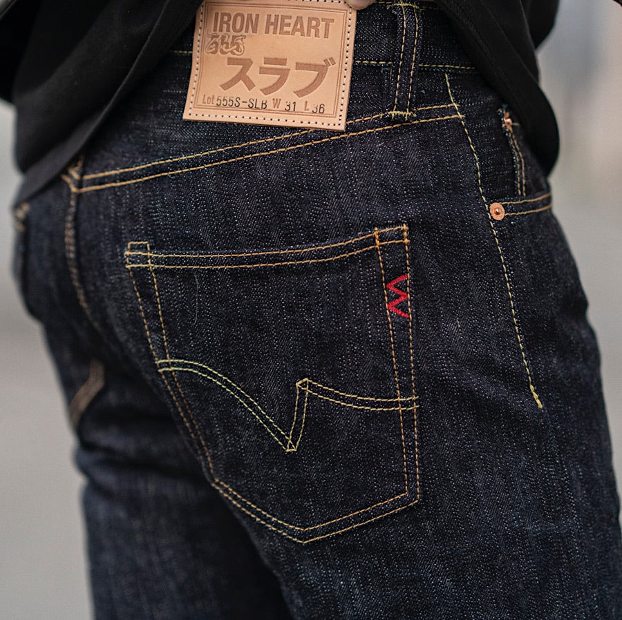 Iron Heart IH-555S-SLB 16oz Slubby Selvedge Denim Super Slim Indigo FINAL SALE