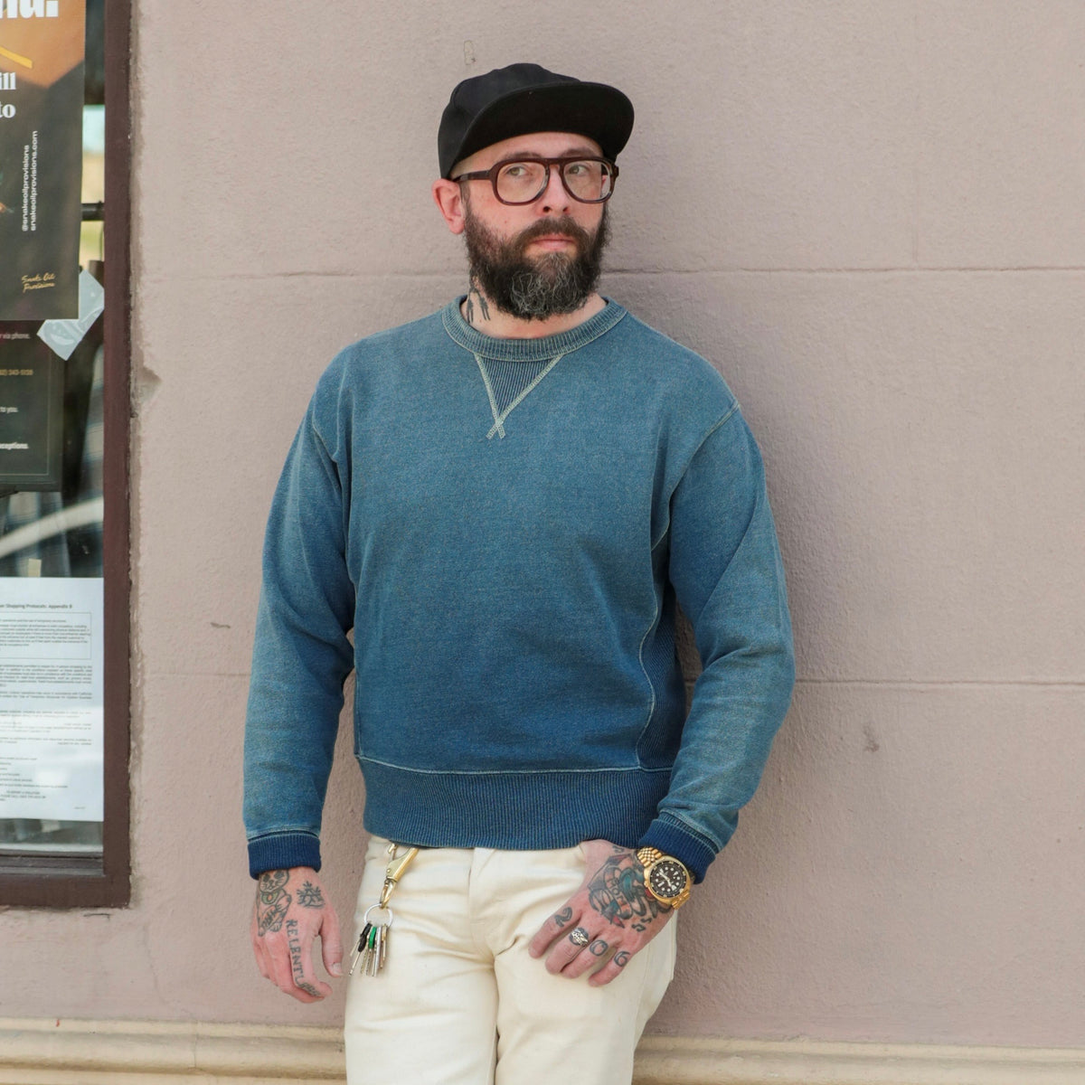RRL Indigo French Terry Sweatshirt