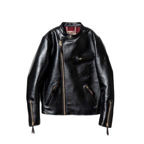 Y'2 Leather HR-01 Horsehide Cross-Zip Single Rider Jacket