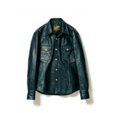 Y'2 Leather SS-13 Oiled Steerhide Western Shirt Black